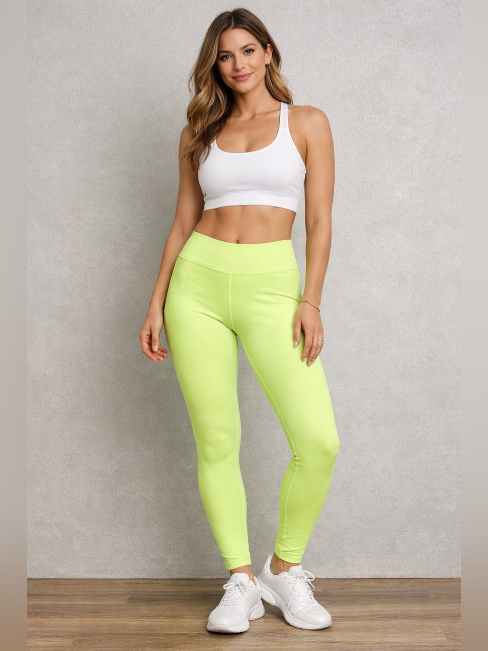 Aerie OFFLINE Neon Yellow Ribbed Leggings XL EUC High Waisted Athletic